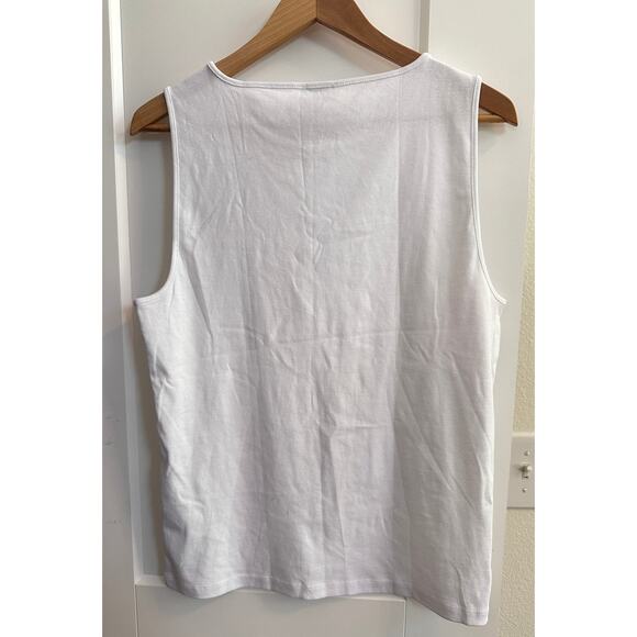 J.Crew Re-Imagined Womens White XL 100% Cotton Tank - Picture 2 of 6